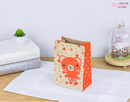 ถุงกระดาษเอนกประสงค์ พิมพ์ลายหมีดาวส้ม