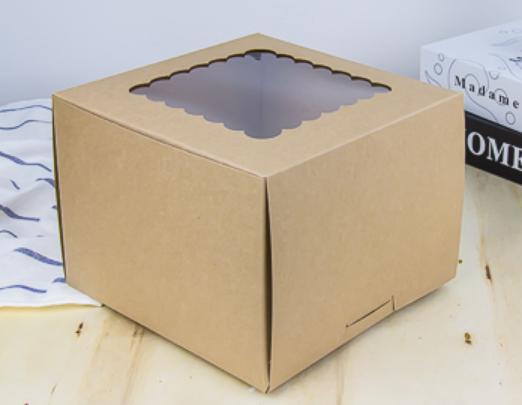 กล่องเค้ก 1 ปอนด์กระดาษคราฟ (ทรงสูง)