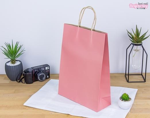 Paper Bag with Twisted Handle, Pink 26 x 10 x 35 cm