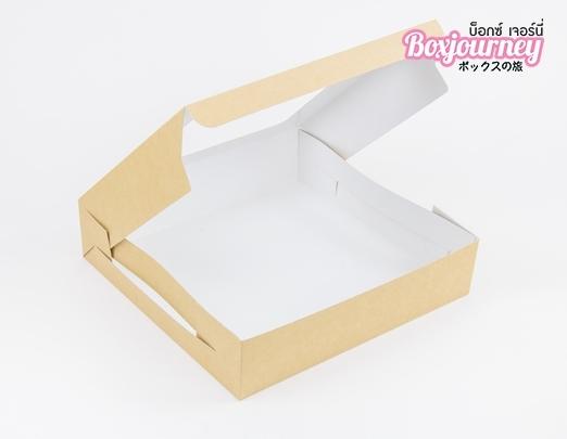 กล่องเค้ก 3 ปอนด์ คราฟหลังขาว (ทรงเตี้ย)