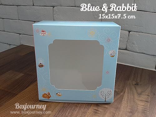 กล่องสแน็คหน้าต่าง ลายสีฟ้าลายกระต่าย
