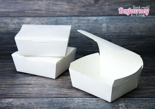 กล่องข้าวไบโอ สีขาว 1,000ml. 14x15x5.5 cm.