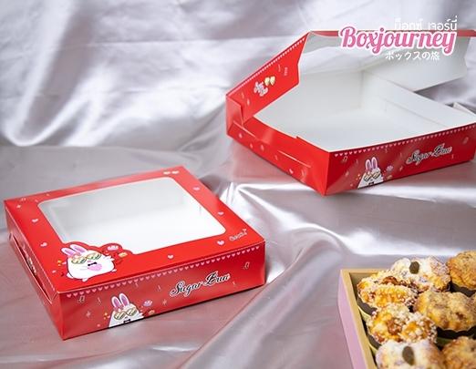 กล่องเค้ก 3 ปอนด์ ทรงเตี้ย ลาย Sugar bun 002