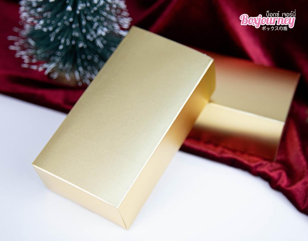 กล่องของขวัญ สีทอง 2 ช่อง ฝาสอด 8.6x16x5 ซม.