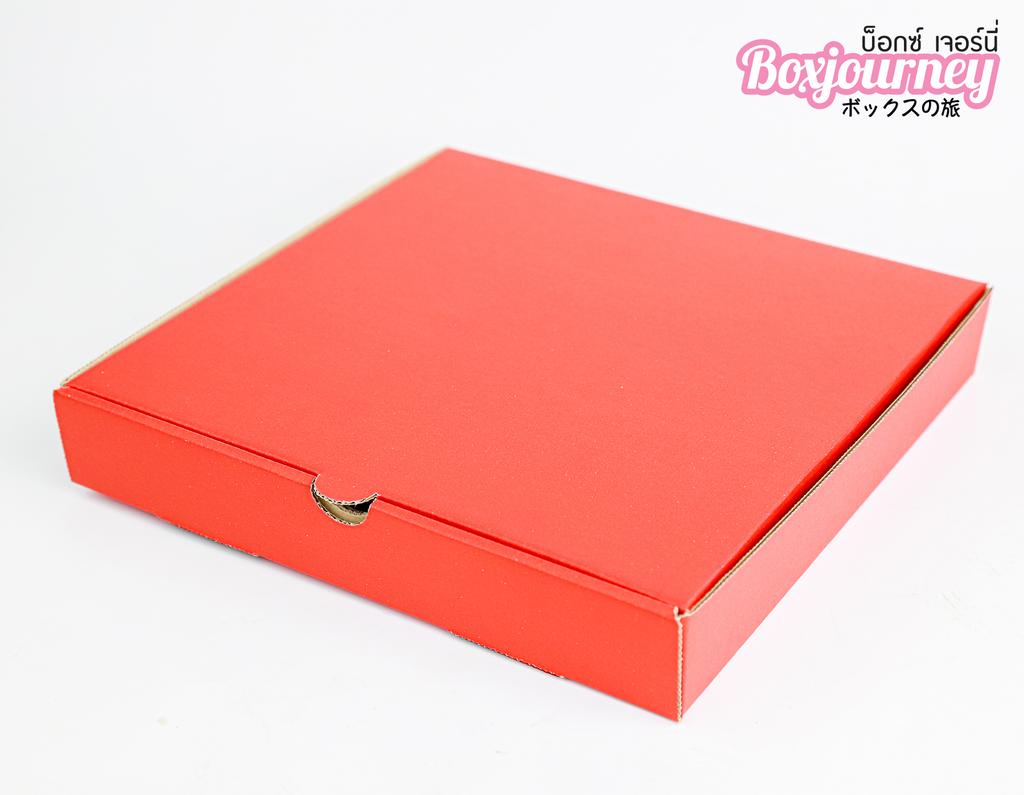 กล่องลูกฟูกพรีเมี่ยม สีแดง  25x25x4 cm.
