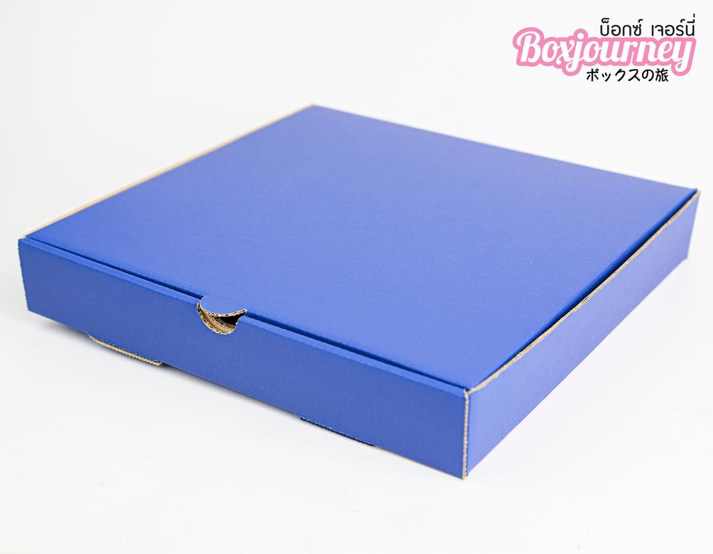 กล่องลูกฟูกพรีเมี่ยม สีน้ำเงิน   25x25x4 cm.
