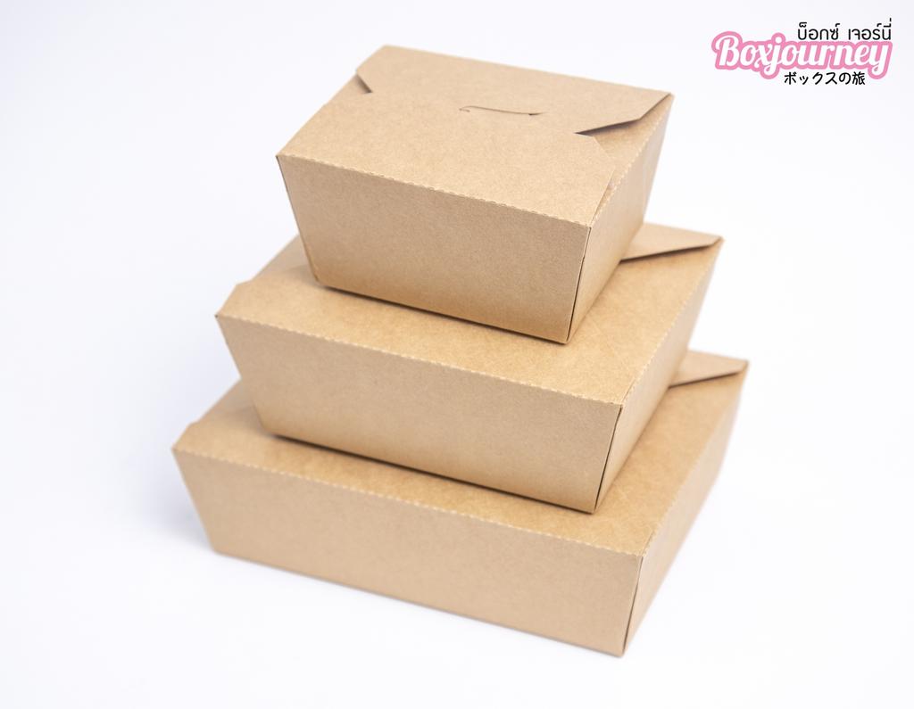 กล่องอาหารสี่เหลี่ยมพับล็อคหูเกียว 2000ml. ไซส์ L