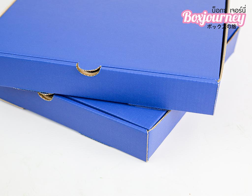 กล่องลูกฟูกพรีเมี่ยม สีน้ำเงิน   25x25x4 cm.
