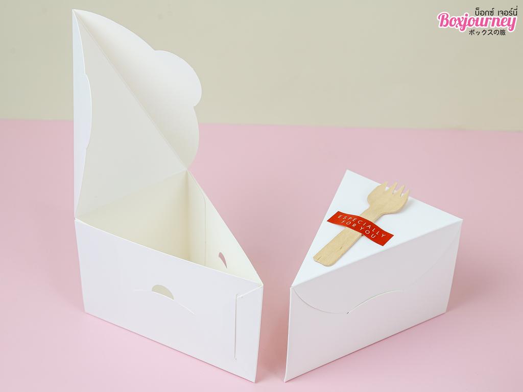กล่องเค้ก 1 ชิ้น ขาว 9.5x14x8.5 ซม.
