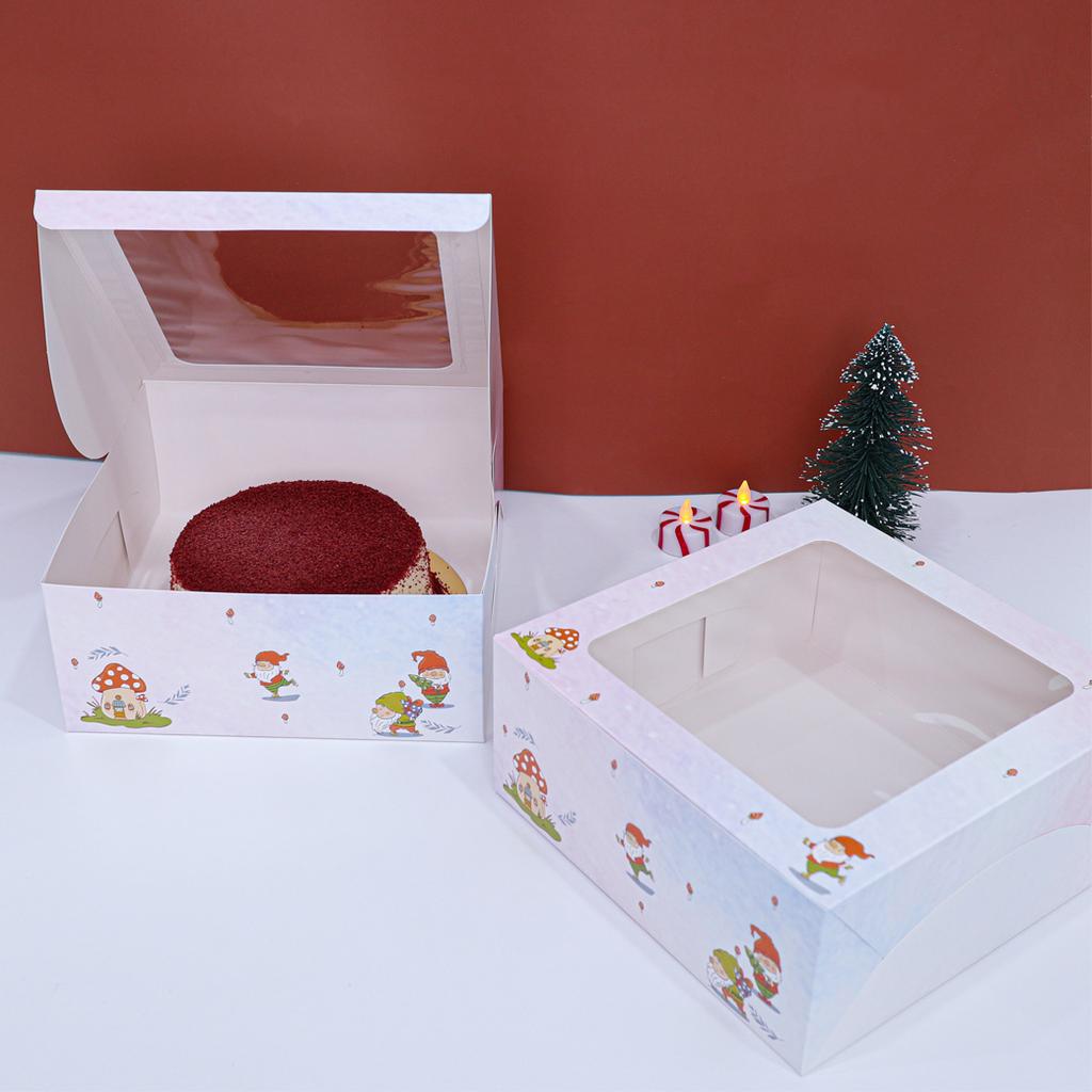 กล่องเค้ก 2 ปอนด์ ลายมัสรูม ลิตเติล ซานต้า