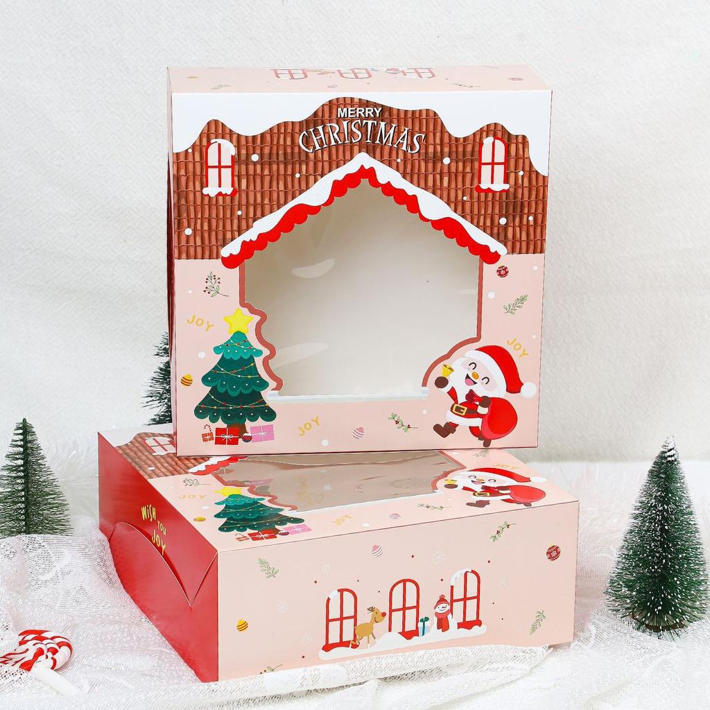 กล่องเค้ก 3 ปอนด์ ลาย Christmas house