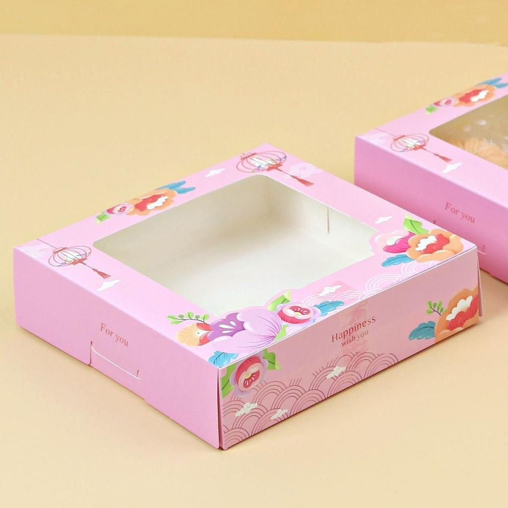 กล่องบราวนี่ ลาย Peach blossom 15x15x4 ซม.