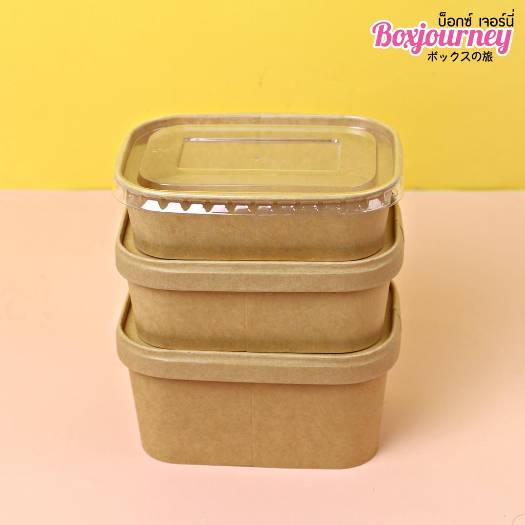 Oval kraft food box, size 580 ml., paper lid