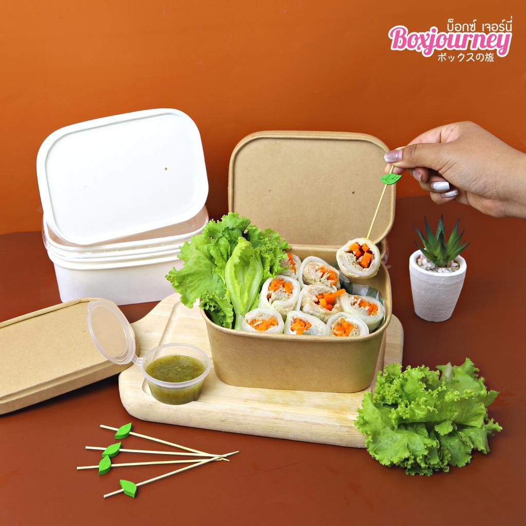 Oval kraft food box, size 580 ml., paper lid