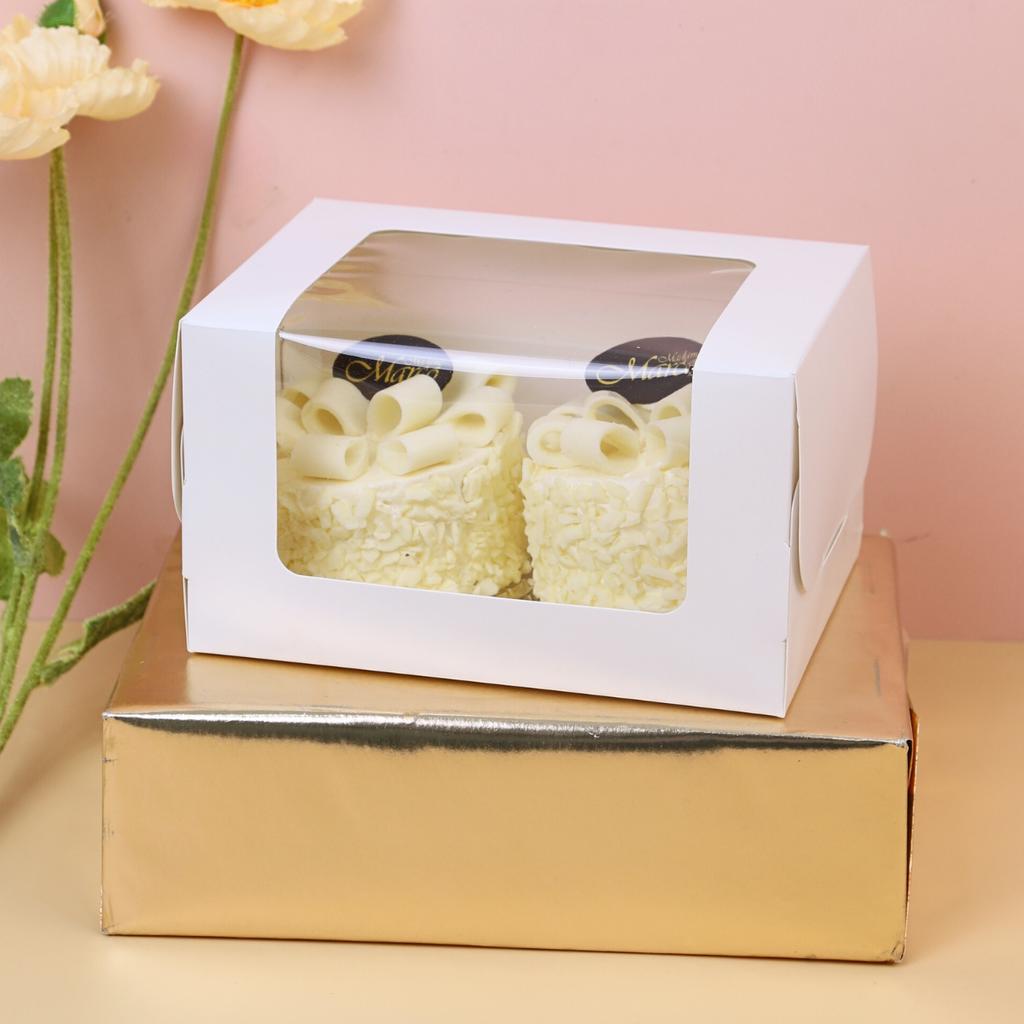 cakebox 2 pcs. White, with window 11.5x15.7x9 cm.