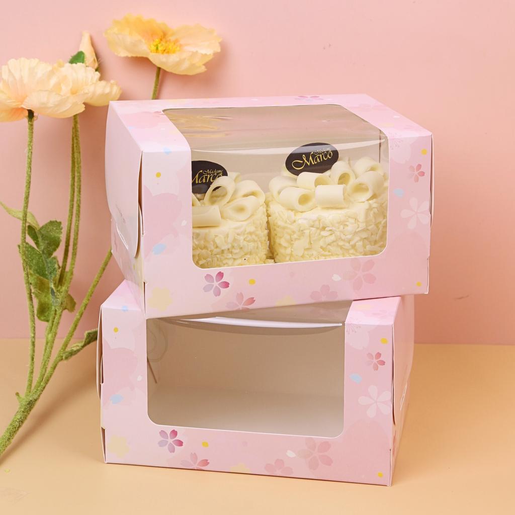 cakebox 2 pcs. , with V-shaped window. My Sakura design 11.5x15.7x9 cm.