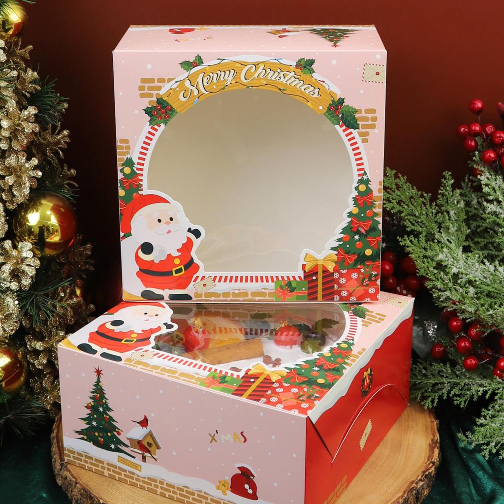 1-Pound Cake Box 20.3x20.3x10 cm. merry christmas 01 Design.