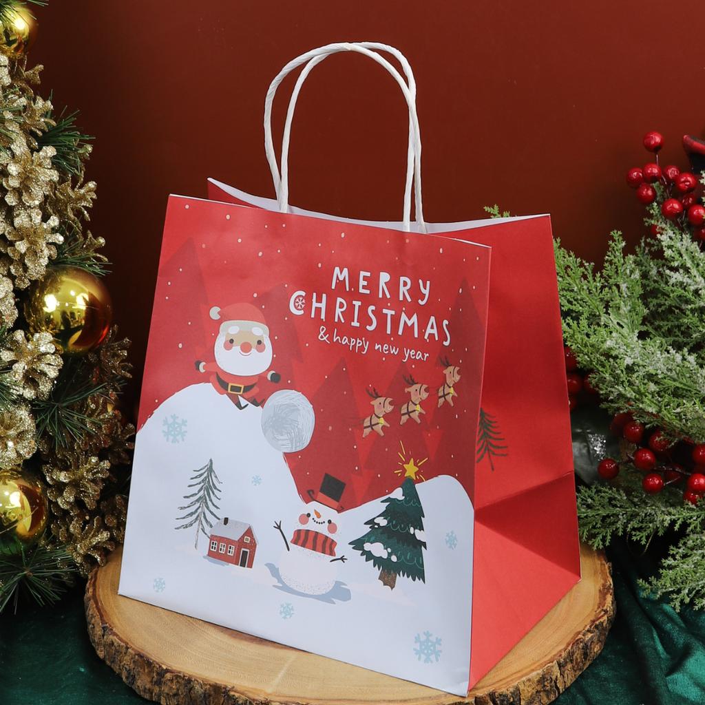 Paper Bag With Handle,santa&snow park  23x15x23 ซม.