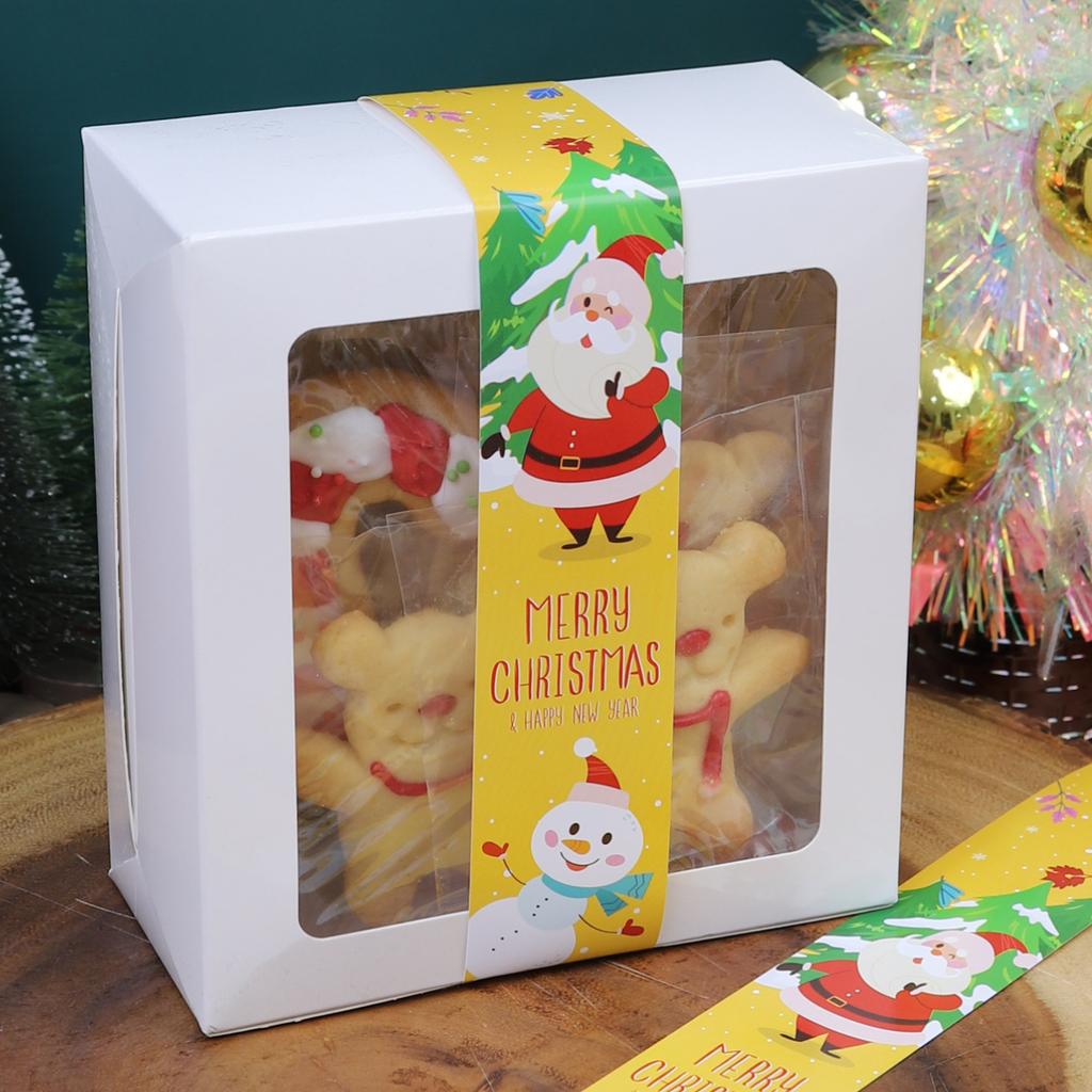 สายคาดกล่อง ลาย Christmas Yellow Tone 05 ขนาด 3.5x42 ซม.