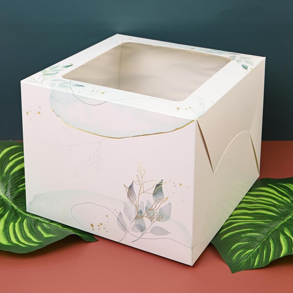 2-pound cake box 19 cm Line Leaf. Design