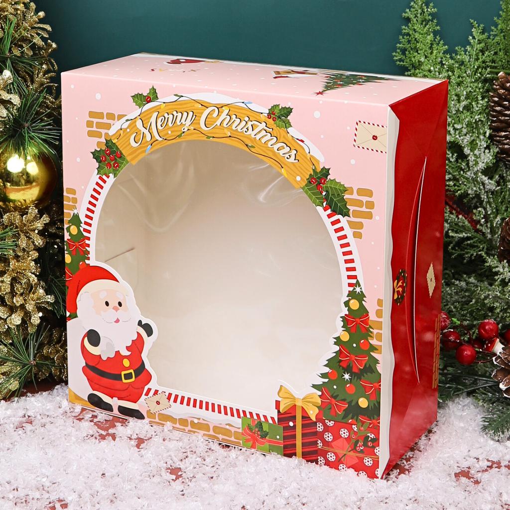 2-Pound Cake Box, merry christmas desinged,  24.5 x 24.5 x 10.5  cm.