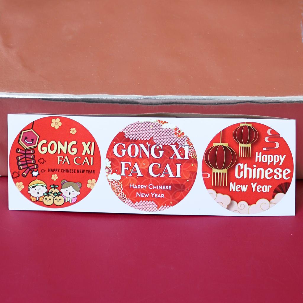 Chinese New Year Festival01 circle sticker, assorted, size 5.5 cm.