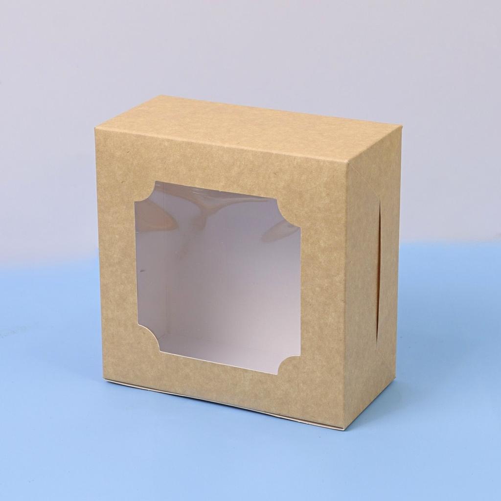 Snack Box with Window, Kraft Paper, One Side White Board