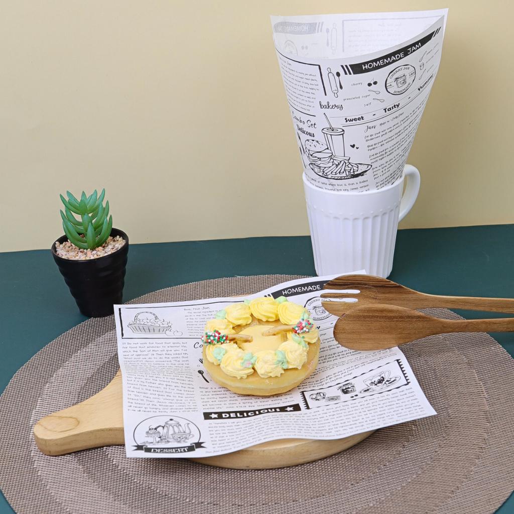 Food-grade paper 8x8 inches, Bake story design