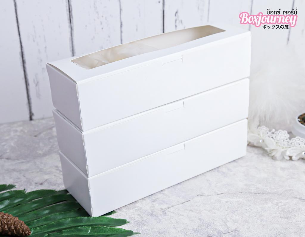 กล่องใส่พายสับปะรด สีขาว 8x24x5.5 ซม.