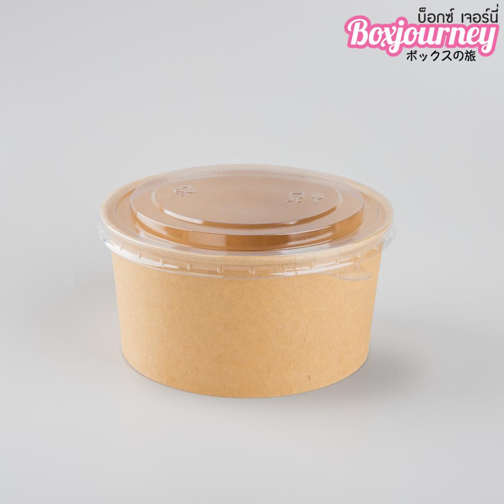 กล่องอาหารคราฟท์ 1,000 ml พร้อมฝา PET Anti-fog รุ่น Lite