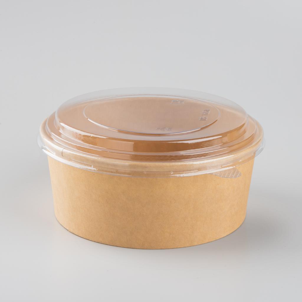 กล่องอาหารคราฟท์ 1,100 ml พร้อมฝา PET Anti-fog รุ่น Lite