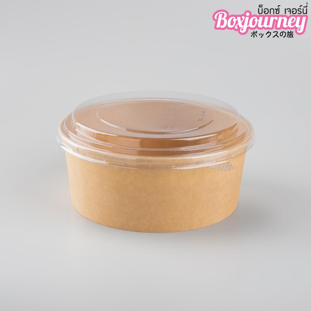 กล่องอาหารคราฟท์ 1,100 ml พร้อมฝา PET Anti-fog รุ่น Lite