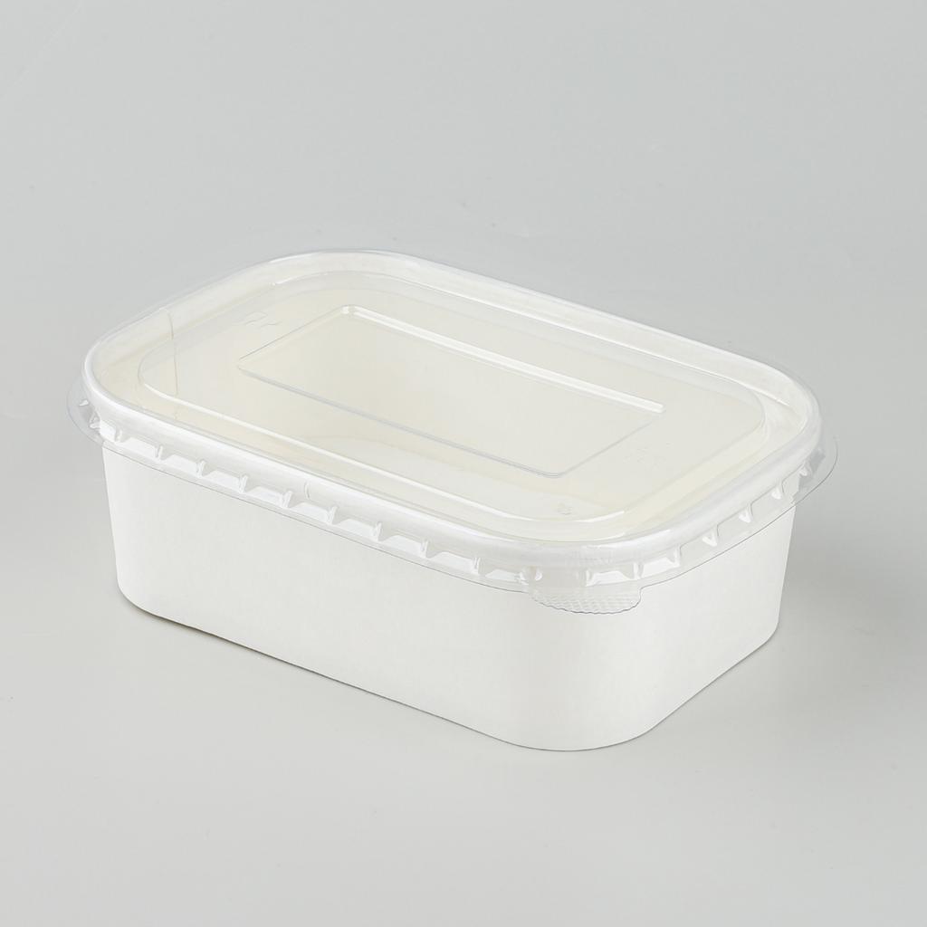 กล่องอาหารวงรี สีขาว 360 ml พร้อมฝา PET Anti-fog รุ่น Lite