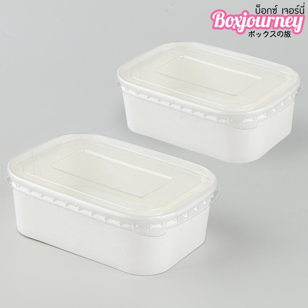 กล่องอาหารวงรี สีขาว 360 ml พร้อมฝา PET Anti-fog รุ่น Lite
