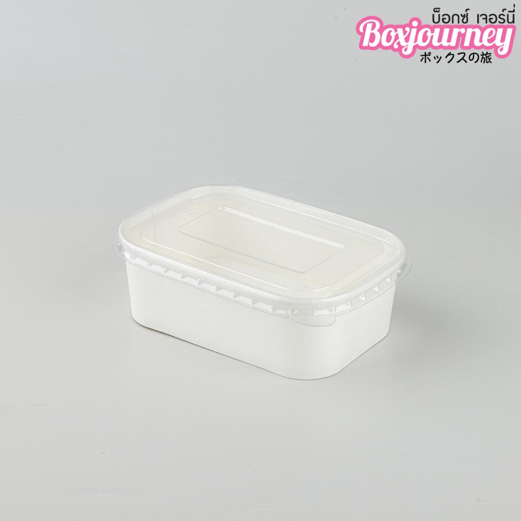 กล่องอาหารวงรี สีขาว 360 ml พร้อมฝา PET Anti-fog รุ่น Lite