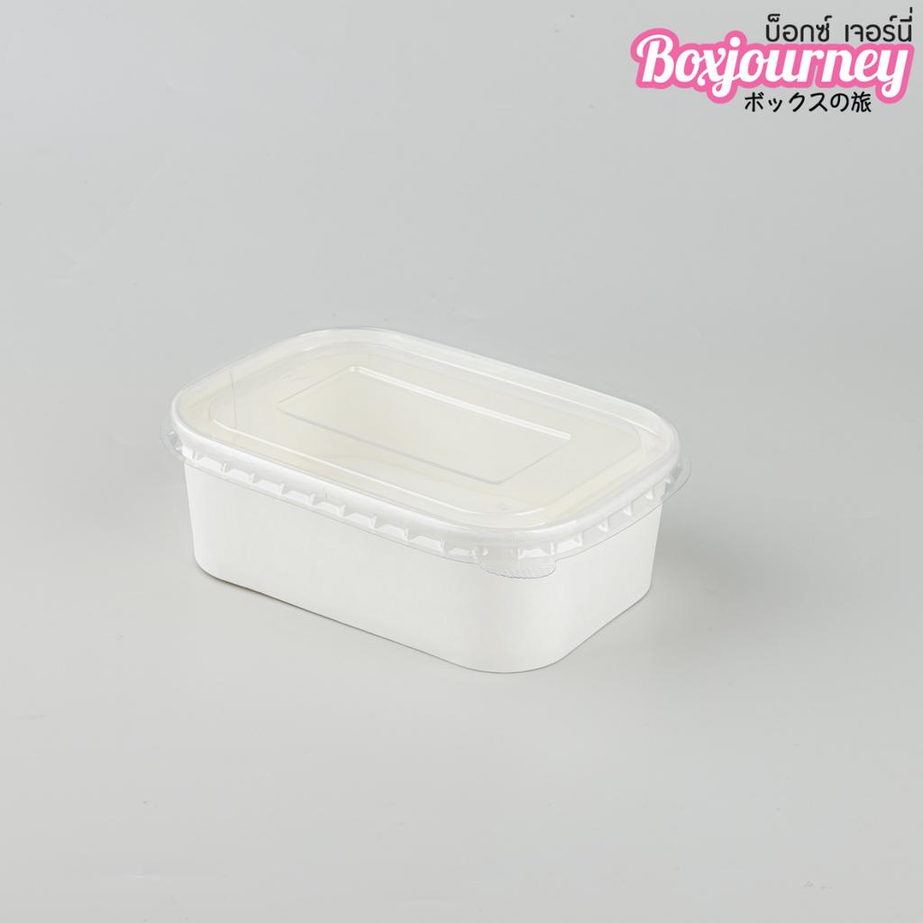 กล่องอาหารวงรี สีขาว 750 ml พร้อมฝา PET Anti-fog รุ่น Lite