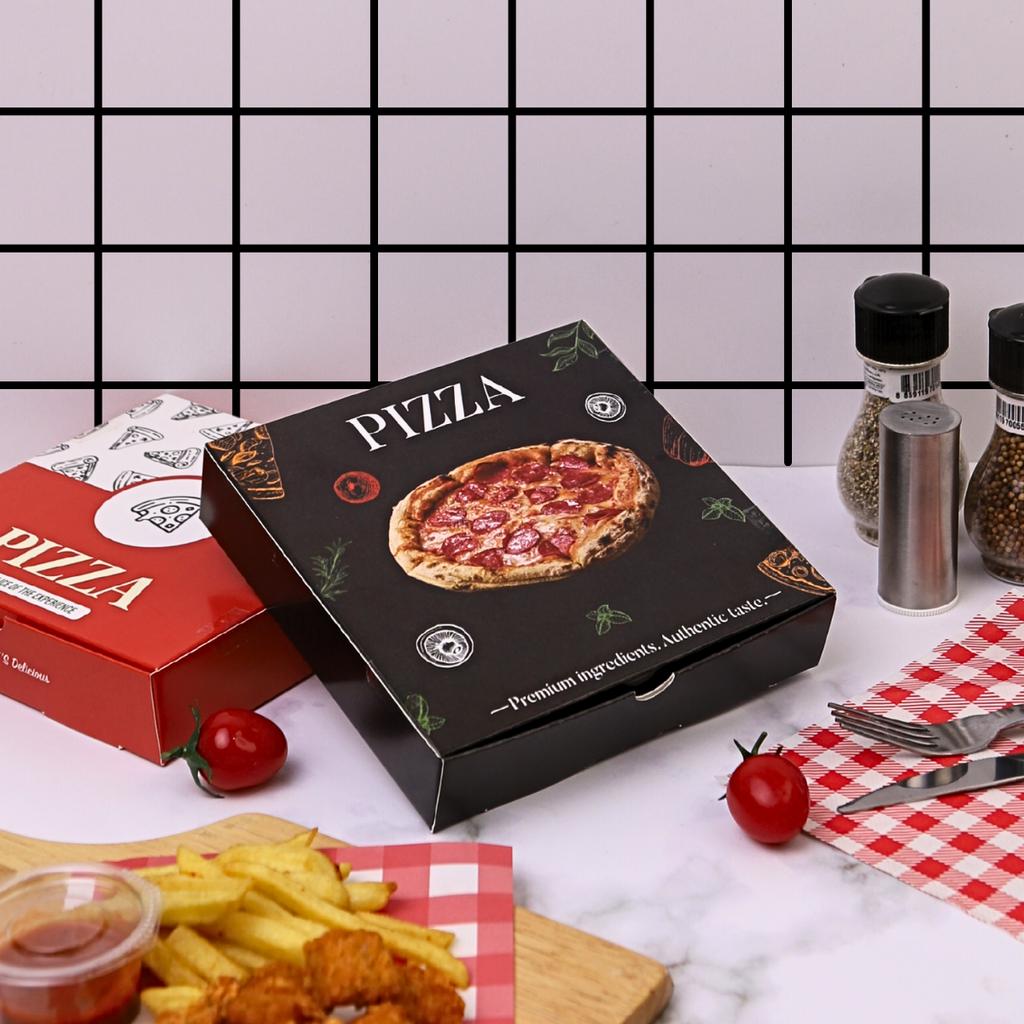 กล่องพิซซ่า 7 นิ้ว ลาย Authentic Taste 17.5x17.5x4 ซม.
