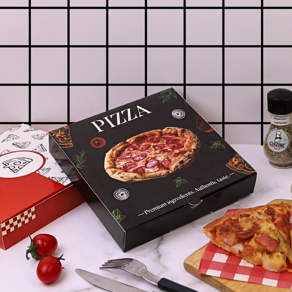 กล่องพิซซ่า 8 นิ้ว ลาย Authentic Taste 20.3x20.3x3.8 ซม.