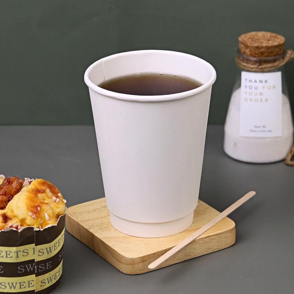 แก้วกระดาษขาว 2 ชั้น (Double Wall) ขนาด 12 ออนซ์