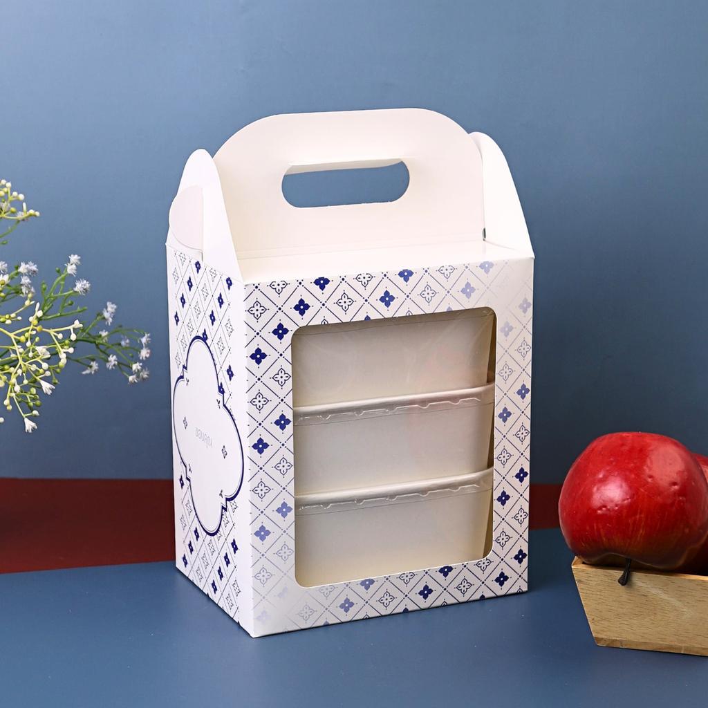 กล่องหูหิ้ว ลาย Royal Thai Blue 12.5x17.5x20 ซม.