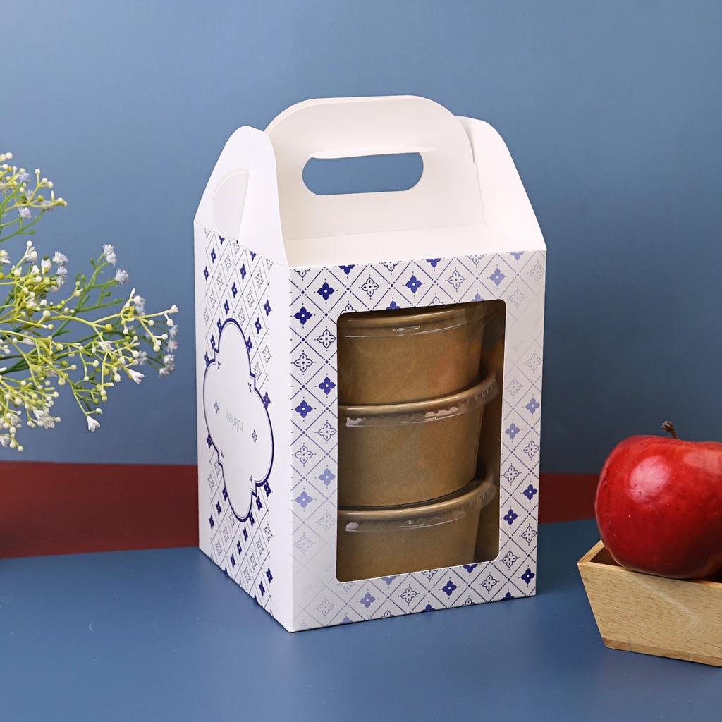 กล่องหูหิ้ว ลาย Royal Thai Blue 15x15x20 ซม.