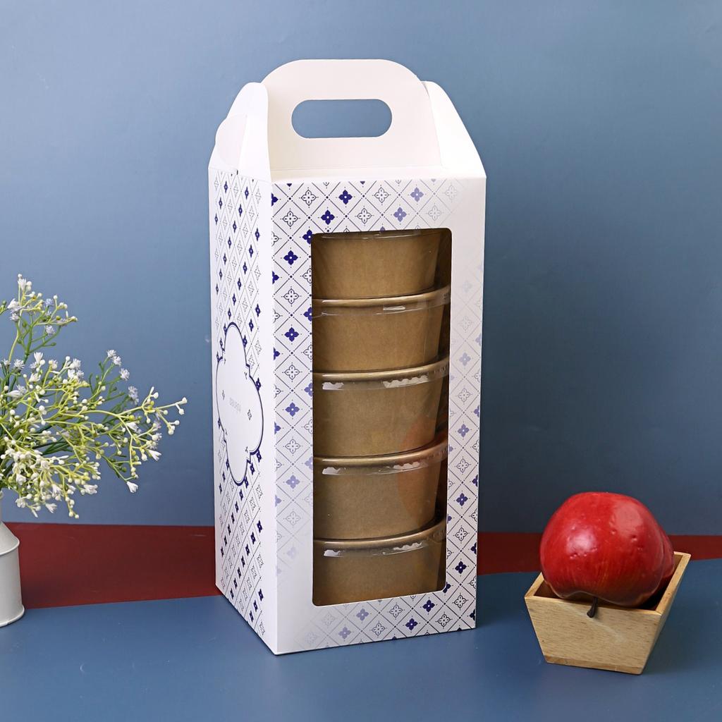กล่องหูหิ้ว ลาย Royal Thai Blue 15x15x32 ซม.