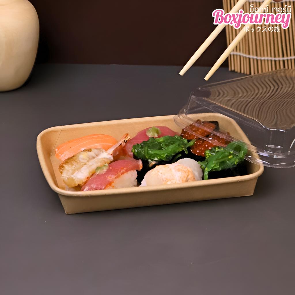 ถาดซูชิ พร้อมฝา PET ขนาด 18.5 x 12.9 x 2.4 ซม.