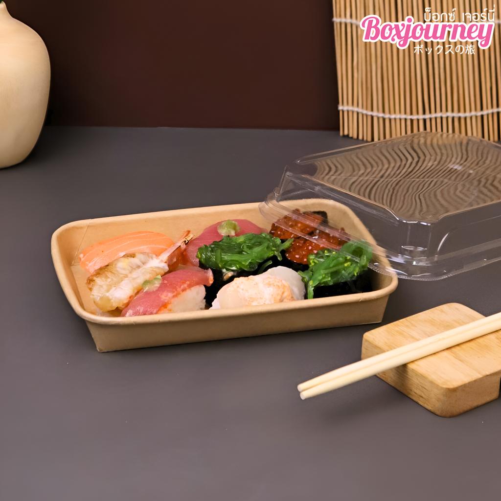 ถาดซูชิ พร้อมฝา PET ขนาด 18.5 x 12.9 x 2.4 ซม.