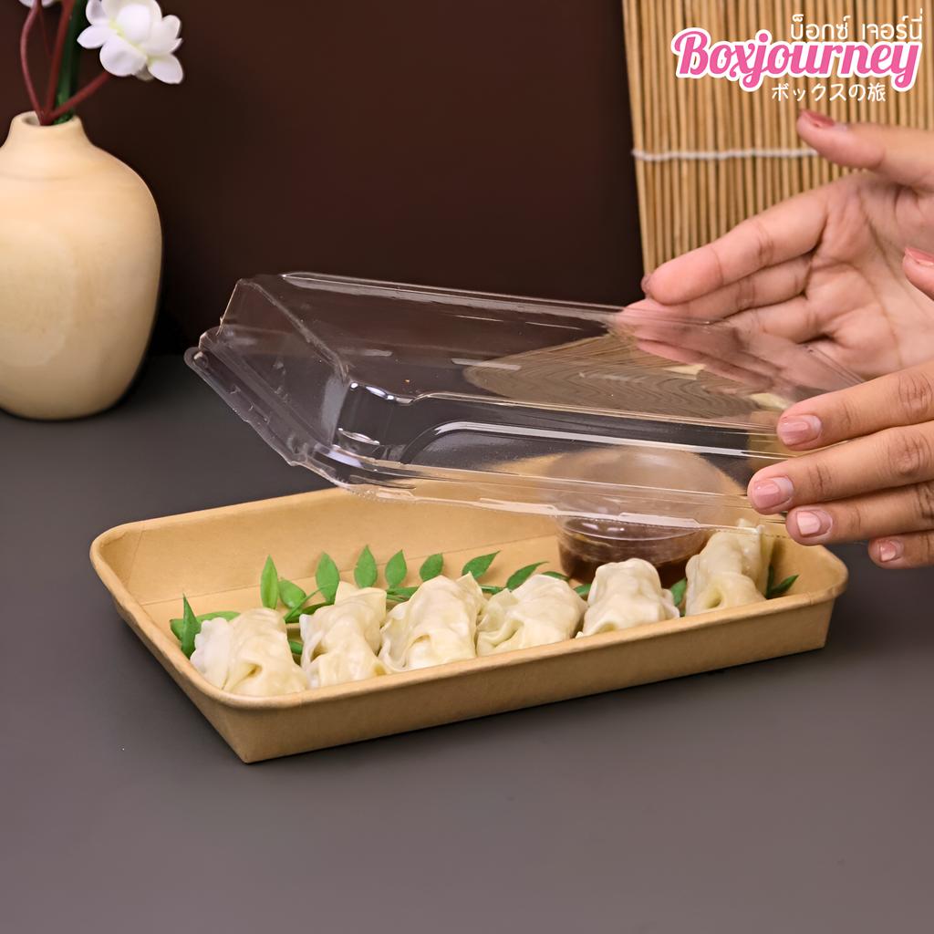 ถาดซูชิ พร้อมฝา PET ขนาด 22.1 x 13.8 x 2.4 ซม.