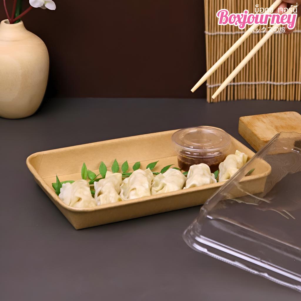 ถาดซูชิ พร้อมฝา PET ขนาด 22.1 x 13.8 x 2.4 ซม.