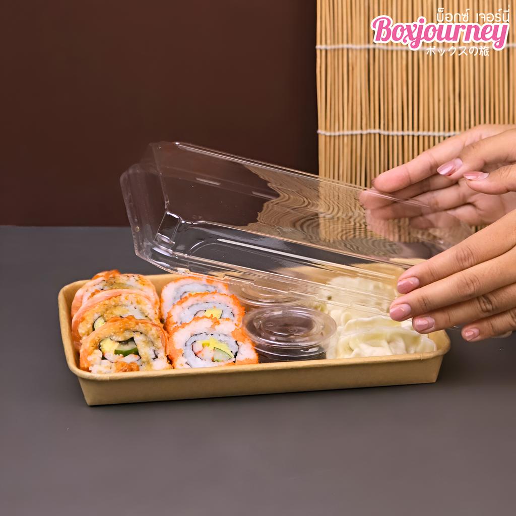 ถาดซูชิ พร้อมฝา PET ขนาด 24.1 x 15.2 x 2.4 ซม.