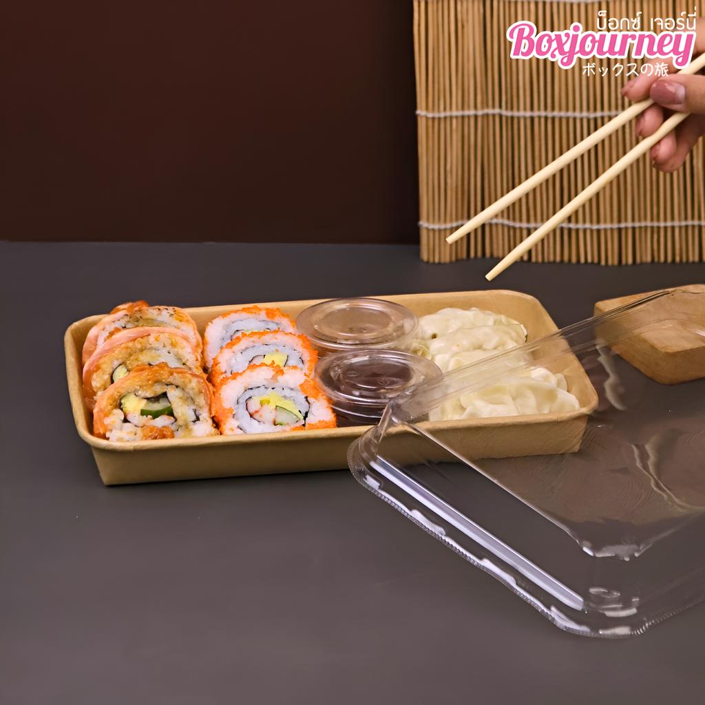 ถาดซูชิ พร้อมฝา PET ขนาด 24.1 x 15.2 x 2.4 ซม.