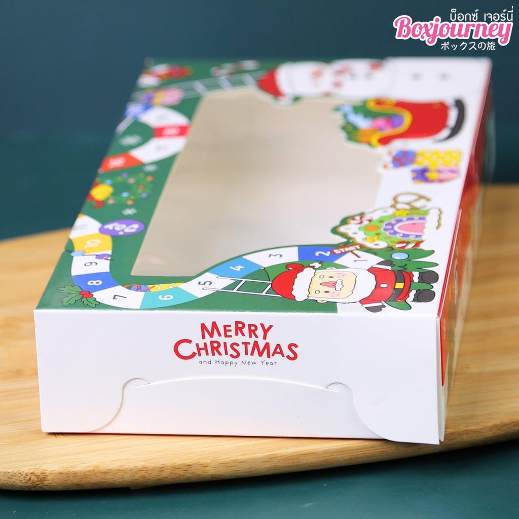 กล่องบราวนี่ทรงแบน ลาย Xmas Funland