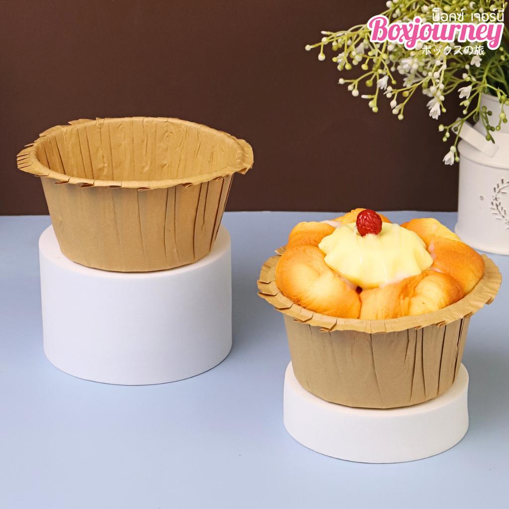 ถ้วยคัพเค้ก สีคราฟท์ ขนาด 4 นิ้ว